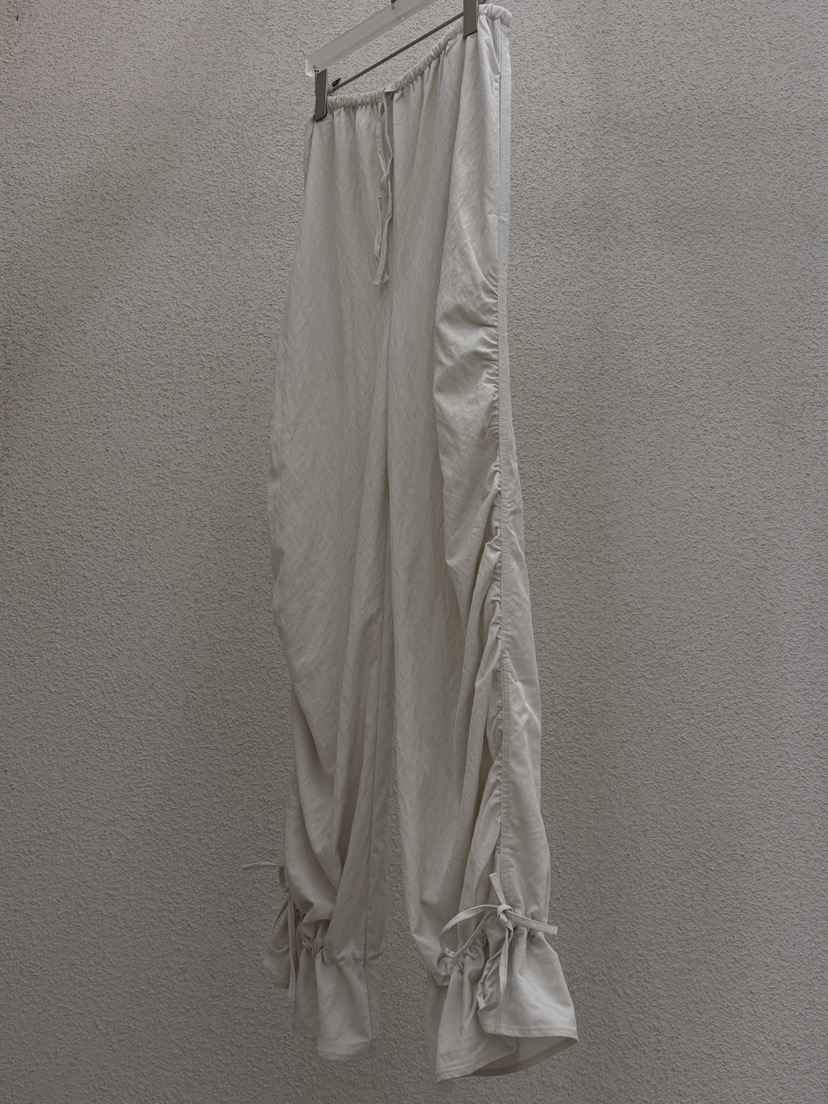 MWE韓國直郵實拍女士新款推薦時尚熱賣休閑人氣休閑褲絲帶MWE休閑褲