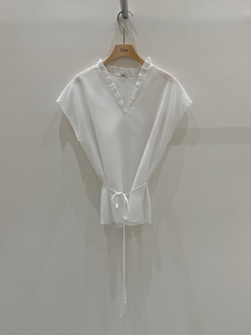 OREE韓國東大門代購女裝新款職業人氣熱賣襯衫蕾絲衫含腰繩OREE襯衫/蕾絲衫