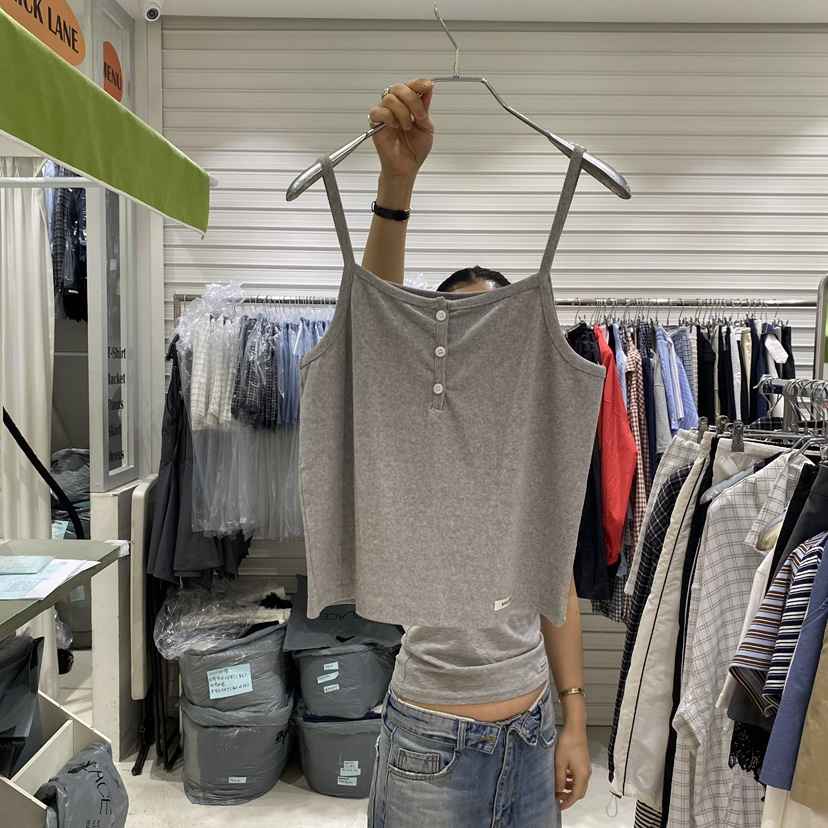 BRICKLANE韓國直郵實拍女士新款熱賣休閑人氣吊帶背心紐扣BRICKLANE吊帶/背心