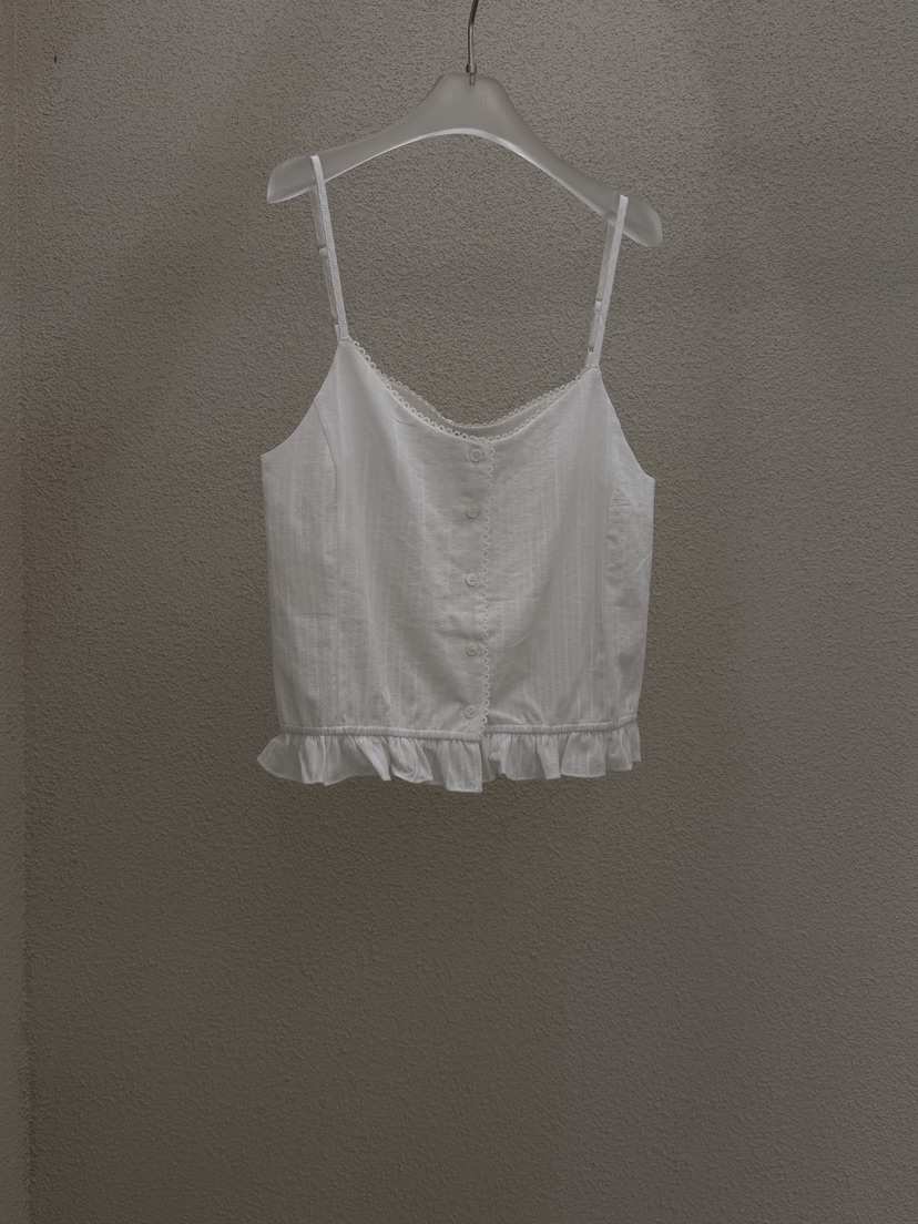 MWE韓國直郵實拍女士新款人氣時尚休閑熱賣吊帶背心荷葉邊MWE吊帶/背心