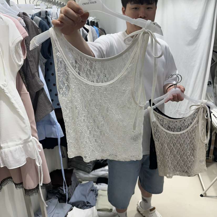 OWNS韓國直郵實拍女士新款休閑推薦時尚26春夏吊帶背心蕾絲OWNS HAUS吊帶/背心