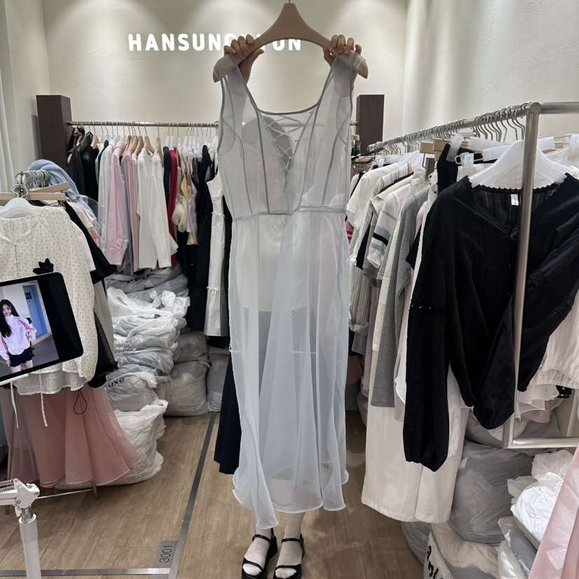 HANSUNGHYUN韓國東大門代購女裝新款職業時尚連衣裙V領緊身HANSUNGHYUN連衣裙