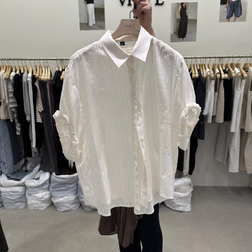 VIVEL韓國東大門直郵女士新款職業26春夏推薦休閑襯衫蕾絲衫VIVEL襯衫/蕾絲衫