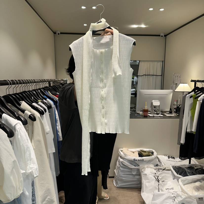 RE STOCK韓國東大門代購女裝新品時尚推薦職業襯衫蕾絲衫RE STOCK襯衫/蕾絲衫