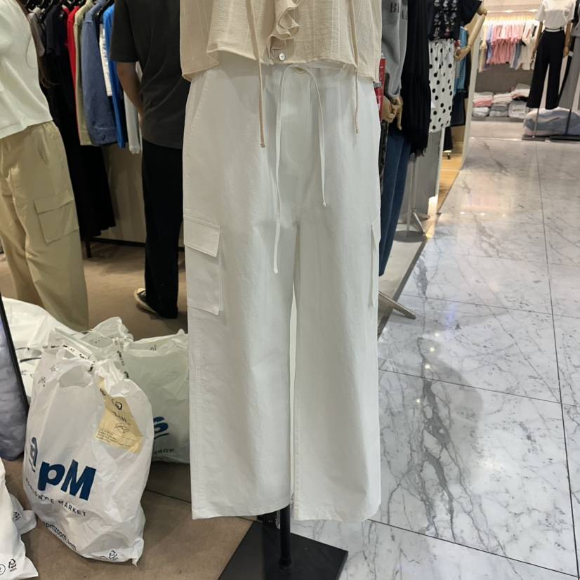 RE STOCK韓國東大門直郵女士新款推薦熱賣職業休閑褲口袋RE STOCK休閑褲