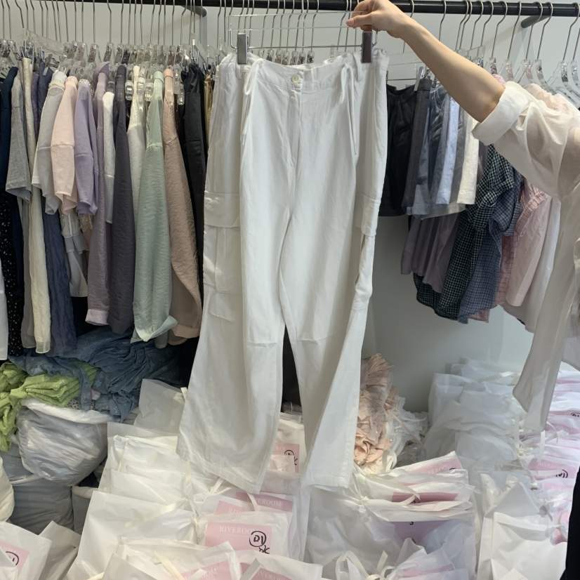 RIVEROOM韓國東大門直郵女裝新品職業熱賣人氣休閑褲亞麻RIVEROOM休閑褲