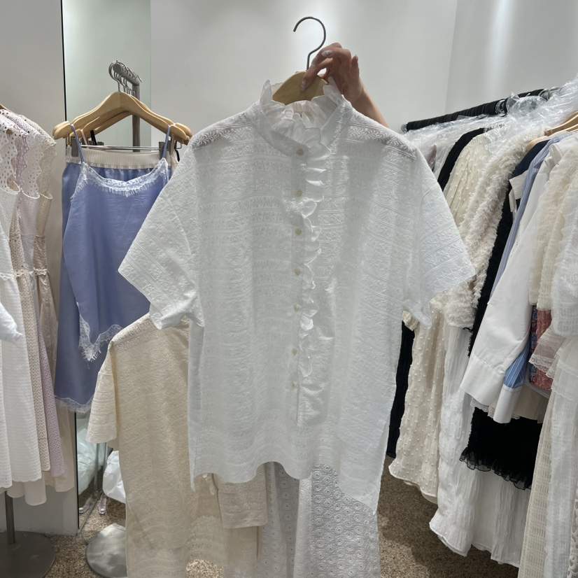 A韓國直郵實拍女士新品人氣休閑職業熱賣推薦26春夏襯衫蕾絲衫A STORE襯衫/蕾絲衫