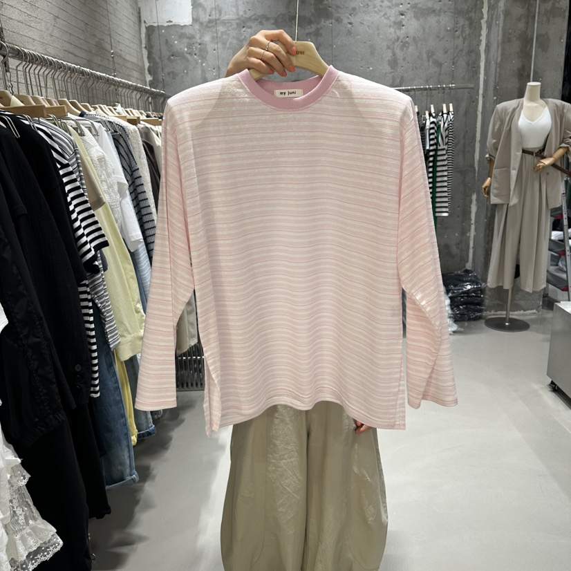 JUNI韓國直郵女裝新款熱賣職業人氣休閑時尚推薦26春夏長袖T恤my juni長袖T恤