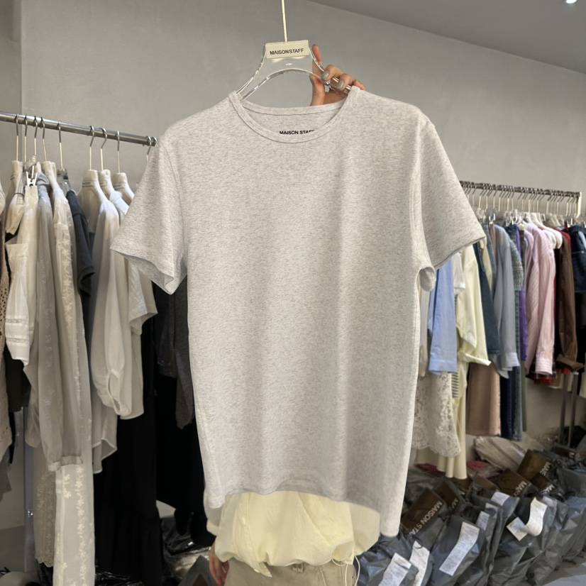 DOUBLE STANDARD/LE SMOKING/MAISONSTAFF韓國直郵實拍女裝新款26春夏T恤MAISONSTAFFT恤