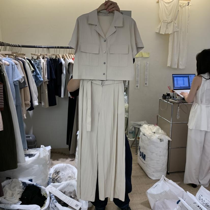W AND J韓國東大門直郵女士新品26春夏人氣時尚套裝含腰帶W AND J套裝