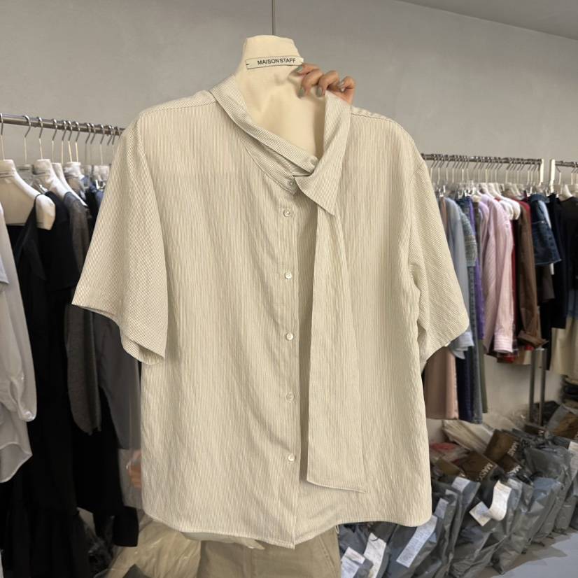 DOUBLE STANDARD/LE SMOKING/MAISONSTAFF韓國直郵實拍女士新款休閑襯衫蕾絲衫MAISONSTAFF襯衫/蕾絲衫