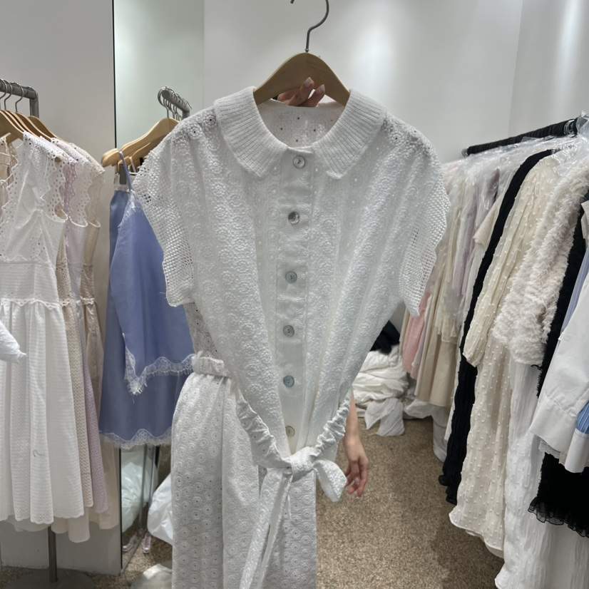 A韓國代購女裝新品時尚人氣職業熱賣推薦襯衫蕾絲衫含腰帶A STORE襯衫/蕾絲衫