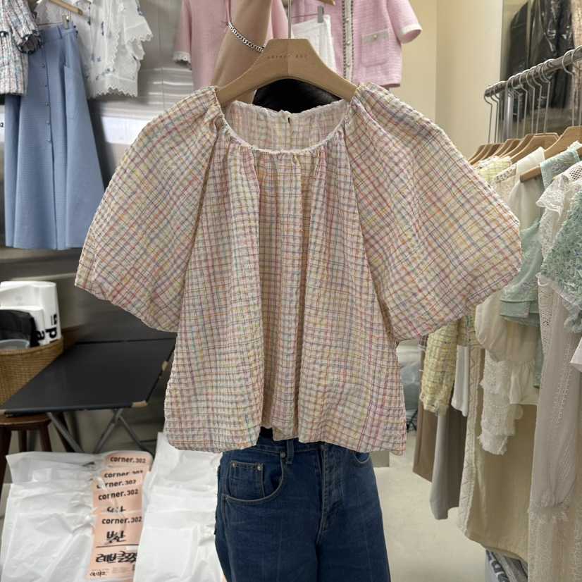 CORNER韓國東大門直郵女裝新款時尚休閑人氣職業襯衫蕾絲衫CORNER.302襯衫/蕾絲衫