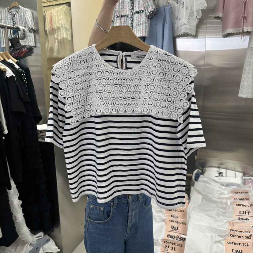 CORNER韓國直郵女裝新款推薦職業休閑26春夏熱賣襯衫蕾絲衫CORNER.302襯衫/蕾絲衫