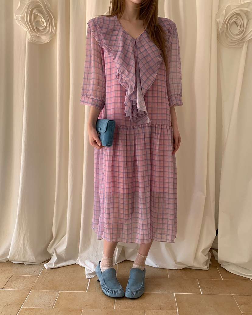 MAISONDEGLORY韓國直郵女士新品推薦26春夏人氣連衣裙格子MAISON DE GLORY連衣裙