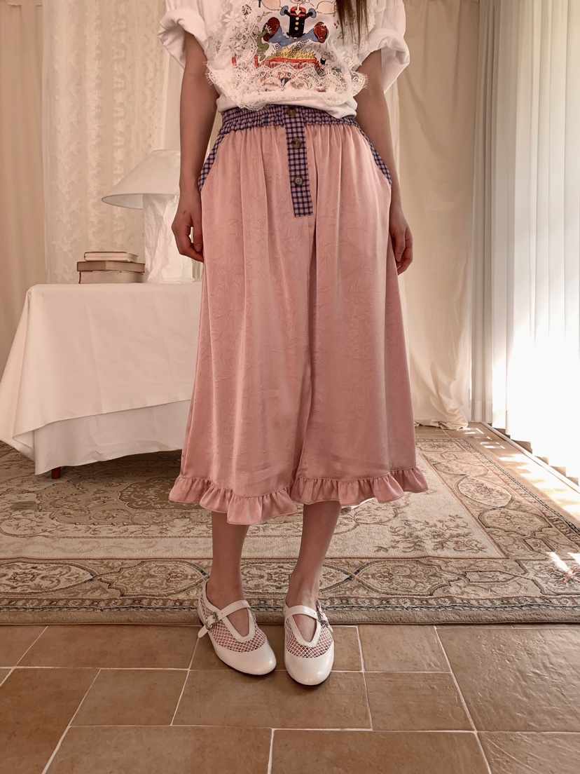 MAISONDEGLORY韓國代購女士新款人氣休閑熱賣時尚長裙格子MAISON DE GLORY長裙