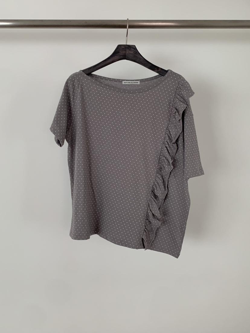 BEFORE SUNRISE韓國東大門代購女士新款職業26春夏T恤荷葉邊BEFORE SUNRISET恤