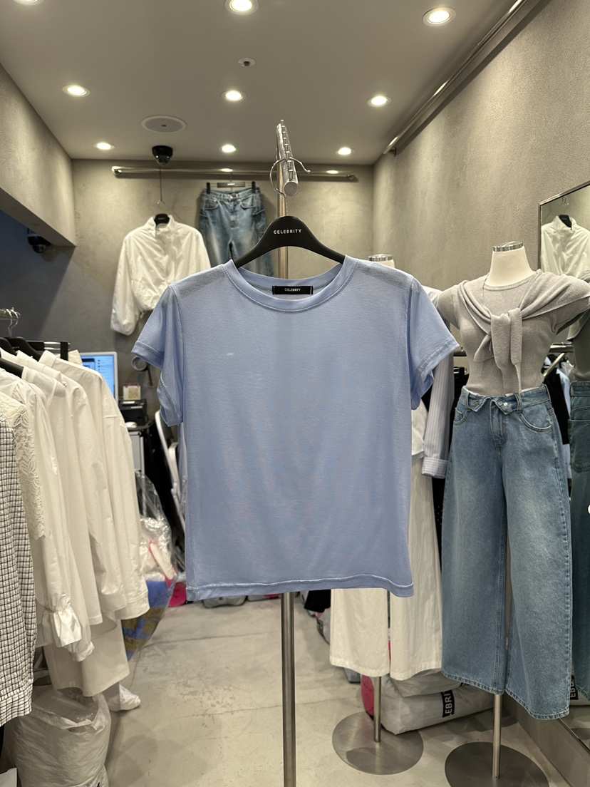 CELEBRITY-A韓國東大門代購女士新品時尚休閑人氣T恤透明CELEBRITY-AT恤