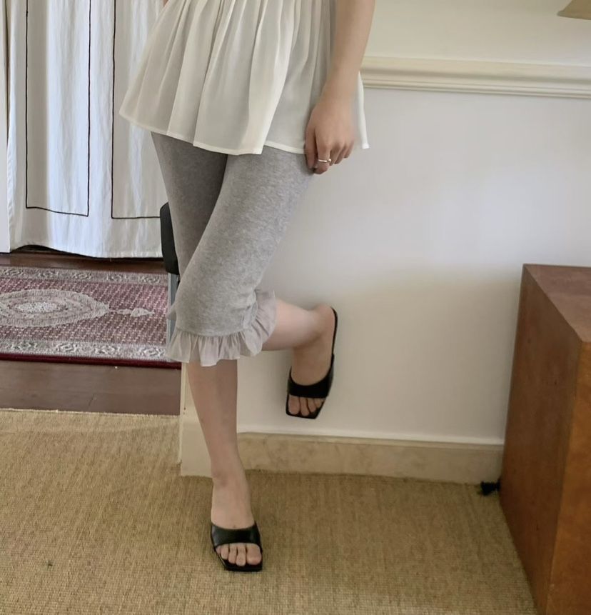 SYMBOL韓國直郵女士新款職業真品推薦26春夏短褲荷葉邊緊身褲SYMBOL短褲