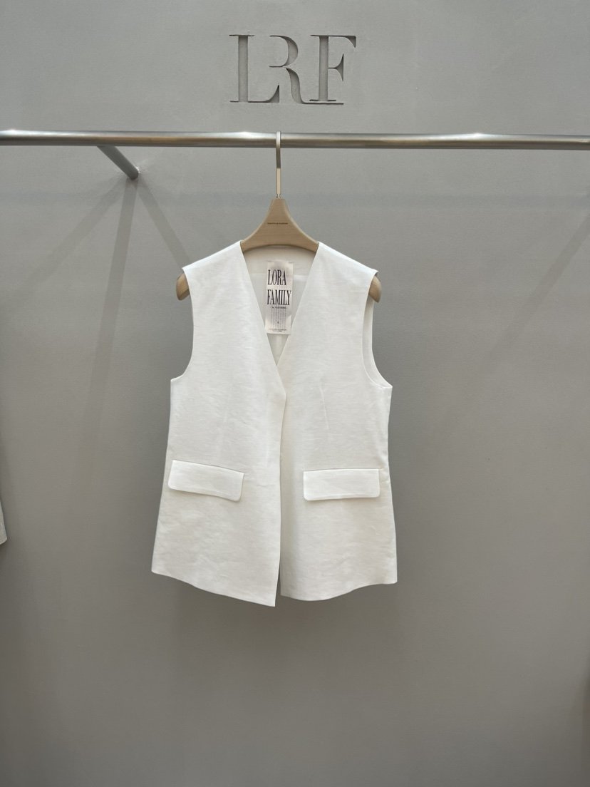 PLUS HONG-P韓國代購女裝新品熱賣26春夏推薦職業馬甲亞麻LORA FAMILY/PLUS HONG馬甲