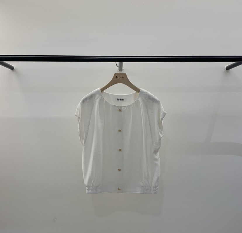 LA CREME韓國直郵女裝新品熱賣職業推薦襯衫蕾絲衫亞麻燈籠LA CREME襯衫/蕾絲衫