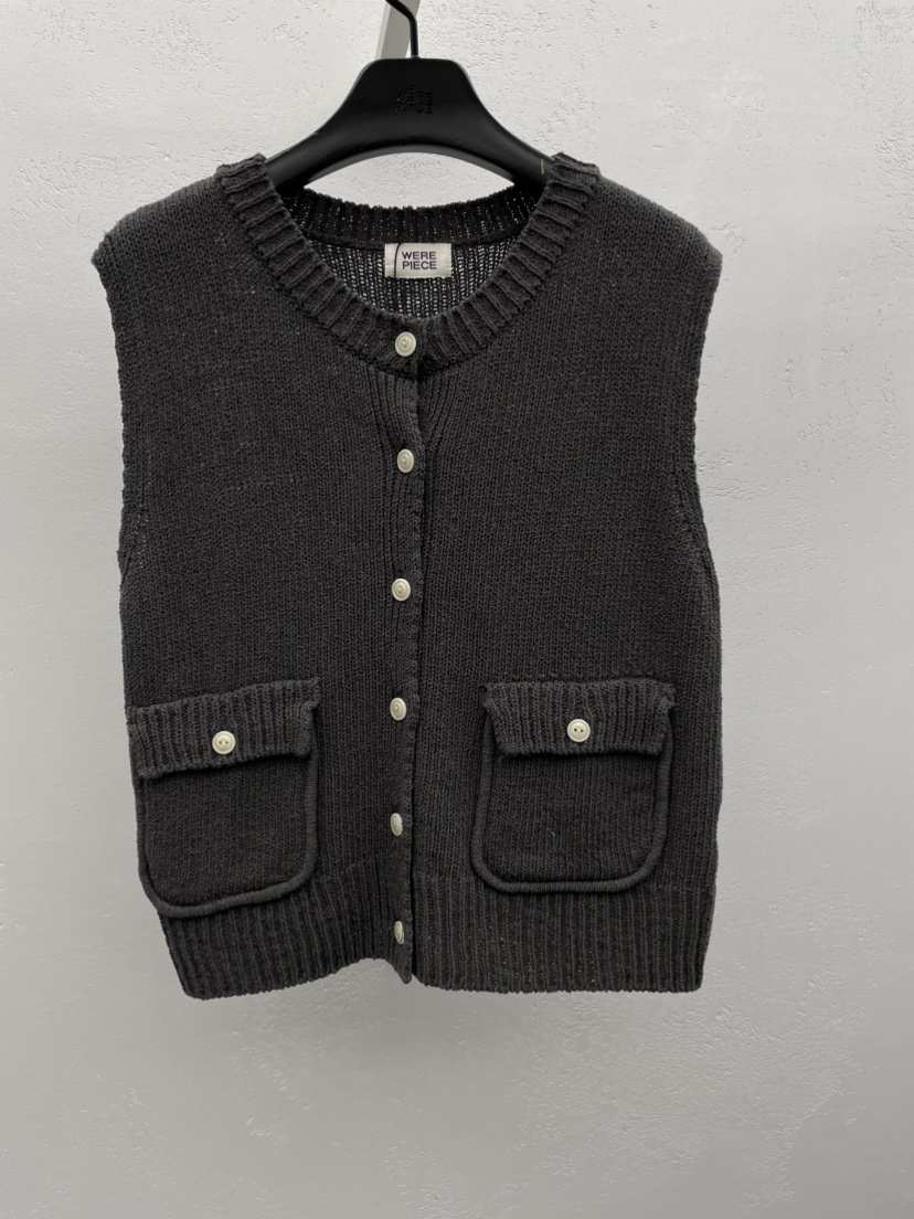 KARE/WEREPIECE韓國代購女士新品職業26春夏馬甲口袋棉質KARE/WEREPIECE馬甲