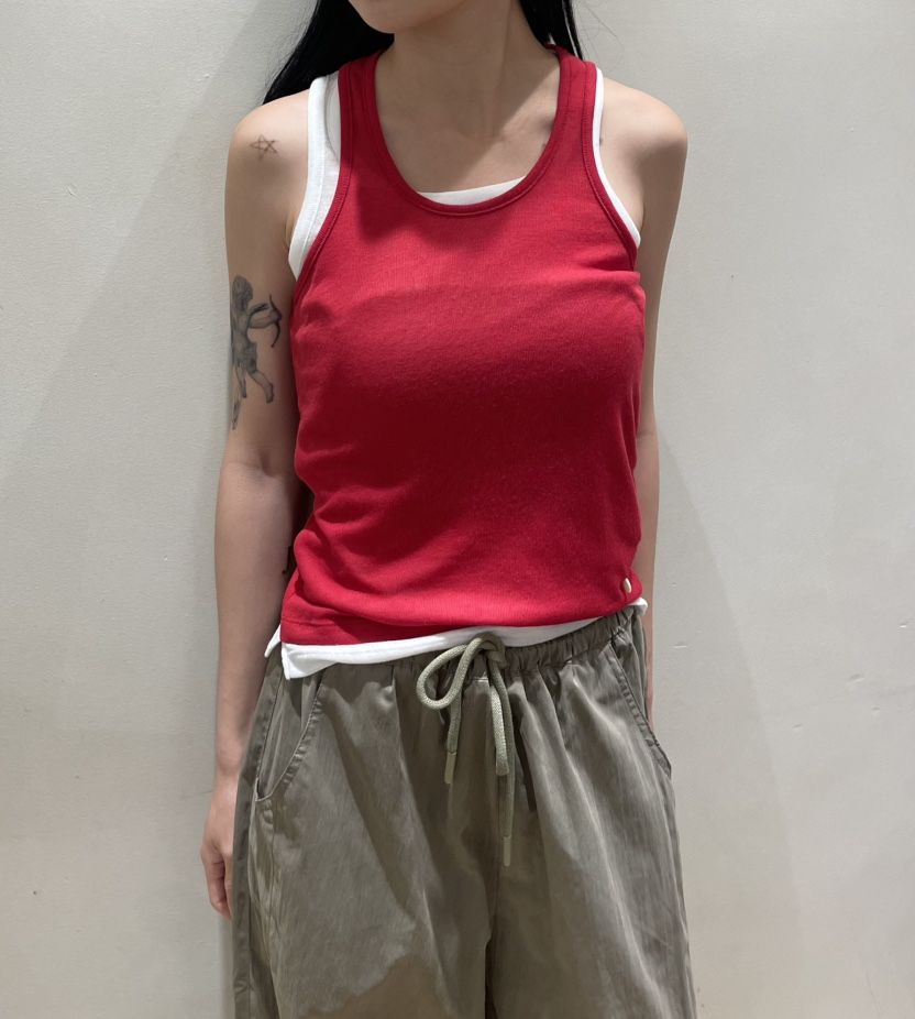 NEOUL韓國東大門代購女士新款26春夏推薦休閑吊帶背心雙層NEOUL/ahin雙領標簽吊帶/背心