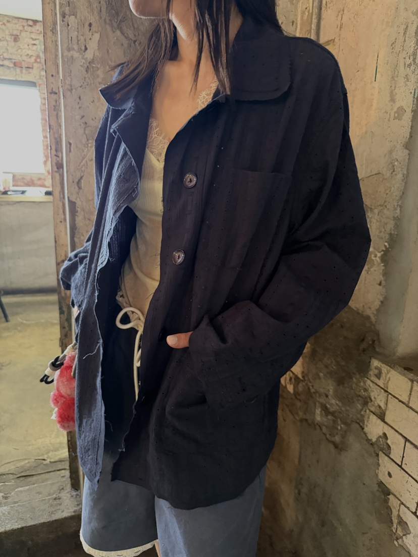 FRANC—L東大門實拍女裝新品真品推薦休閑熱賣26春夏夾克蕾絲FRANC夾克