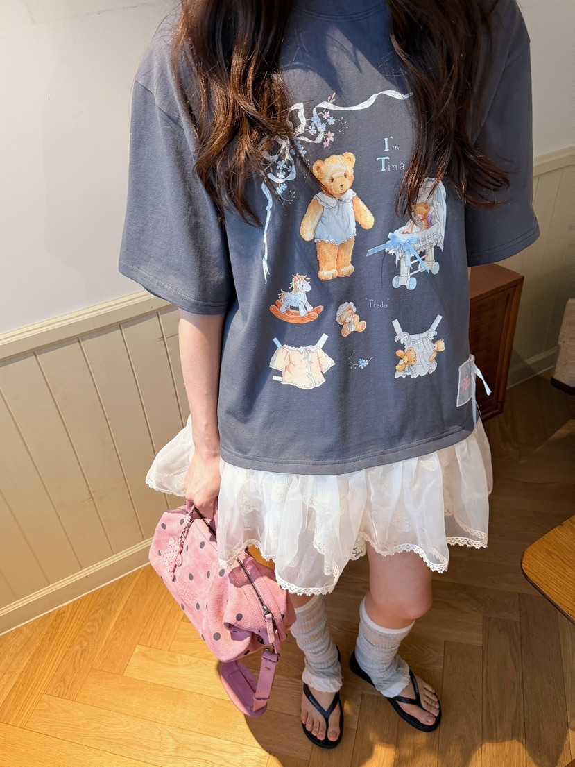 BOUTIQUE-L韓國直郵女裝新款熱賣26春夏休閑真品職業T恤BOUTIQUE-LT恤