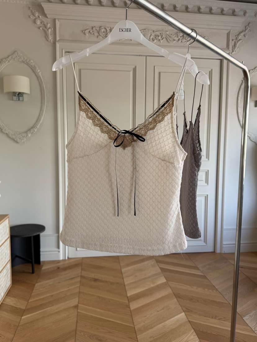 ESCHER韓國東大門代購女裝新款推薦時尚吊帶背心鉤針編織ESCHER吊帶/背心