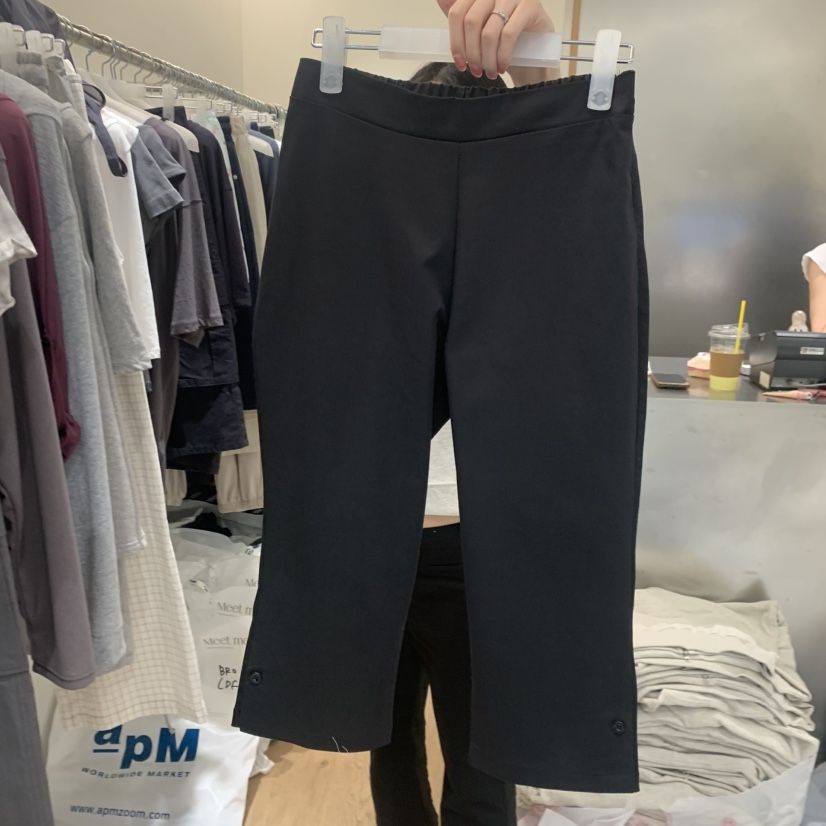 MEET ME韓國代購女士新品26春夏人氣休閑短褲七分褲紐扣MEET ME短褲