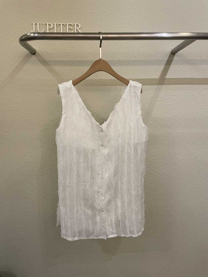 JUPITER韓國東大門代購女士新品人氣推薦吊帶背心刺繡褶裥JUPITER吊帶/背心