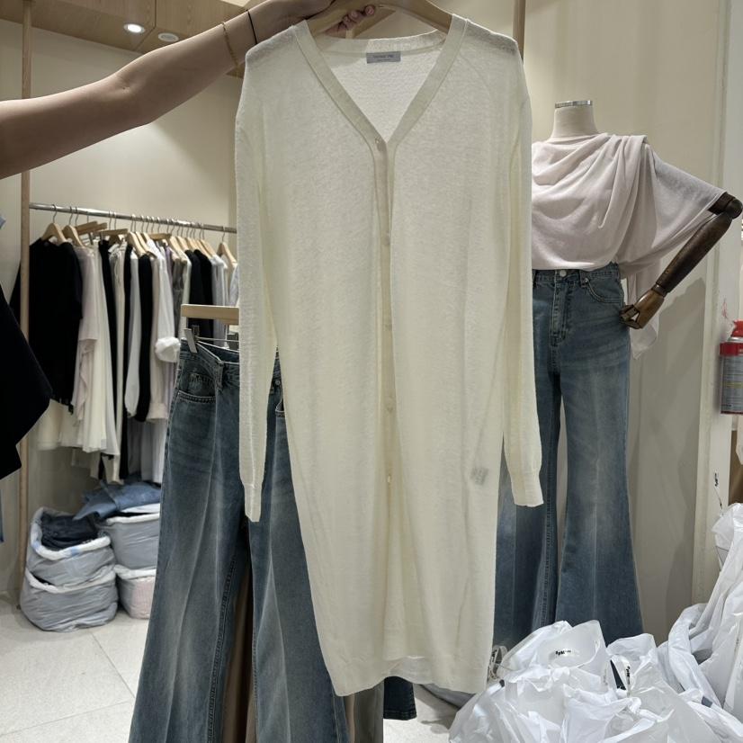 VINTAGE VIBE韓國代購女裝新品熱賣時尚針織衫亞麻開衫長款VINTAGE VIBE針織衫