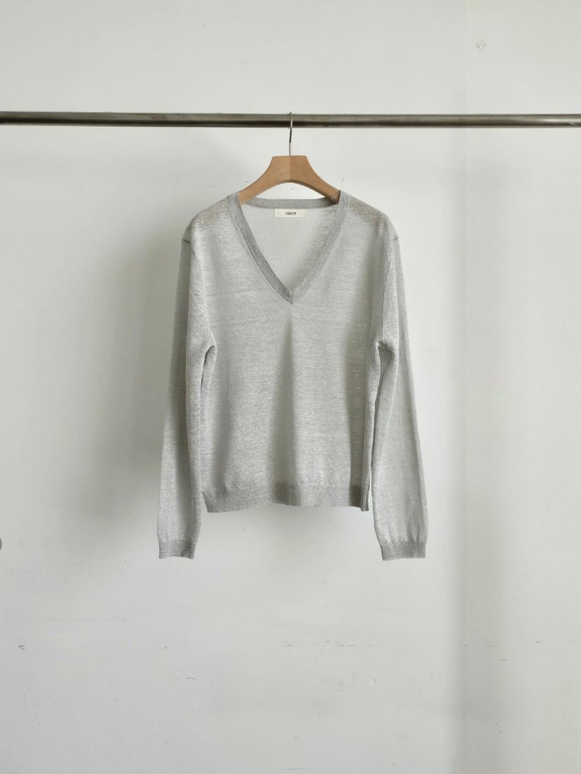 J SHOP韓國直郵女裝新款人氣職業推薦時尚針織衫V領亞麻J_SHOP針織衫