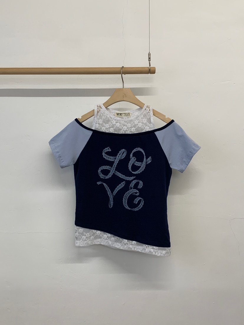 MORE THAN-P韓國代購女士新款推薦休閑26春夏時尚T恤蕾絲MORE THANT恤