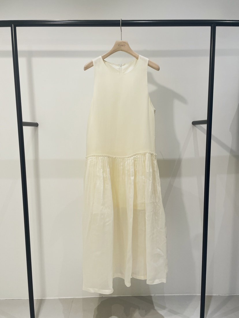 CLAFO韓國直郵女裝新款26春夏職業人氣熱賣連衣裙褶裥絲綢CLAFO連衣裙