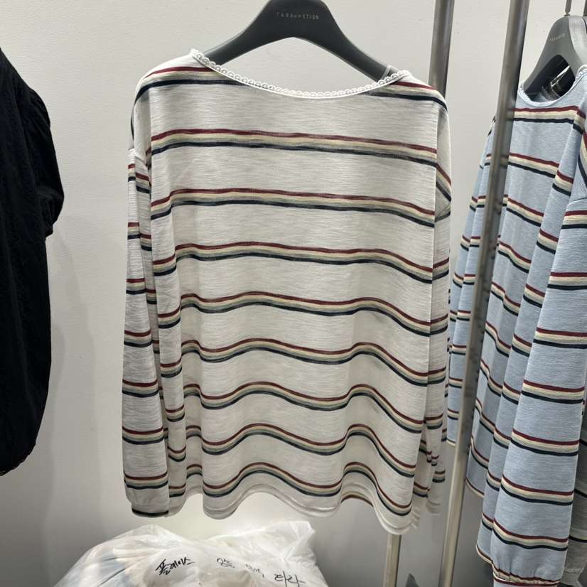 TARABY MOTION韓國代購女裝新品熱賣人氣推薦長袖T恤條紋TARABY MOTION長袖T恤