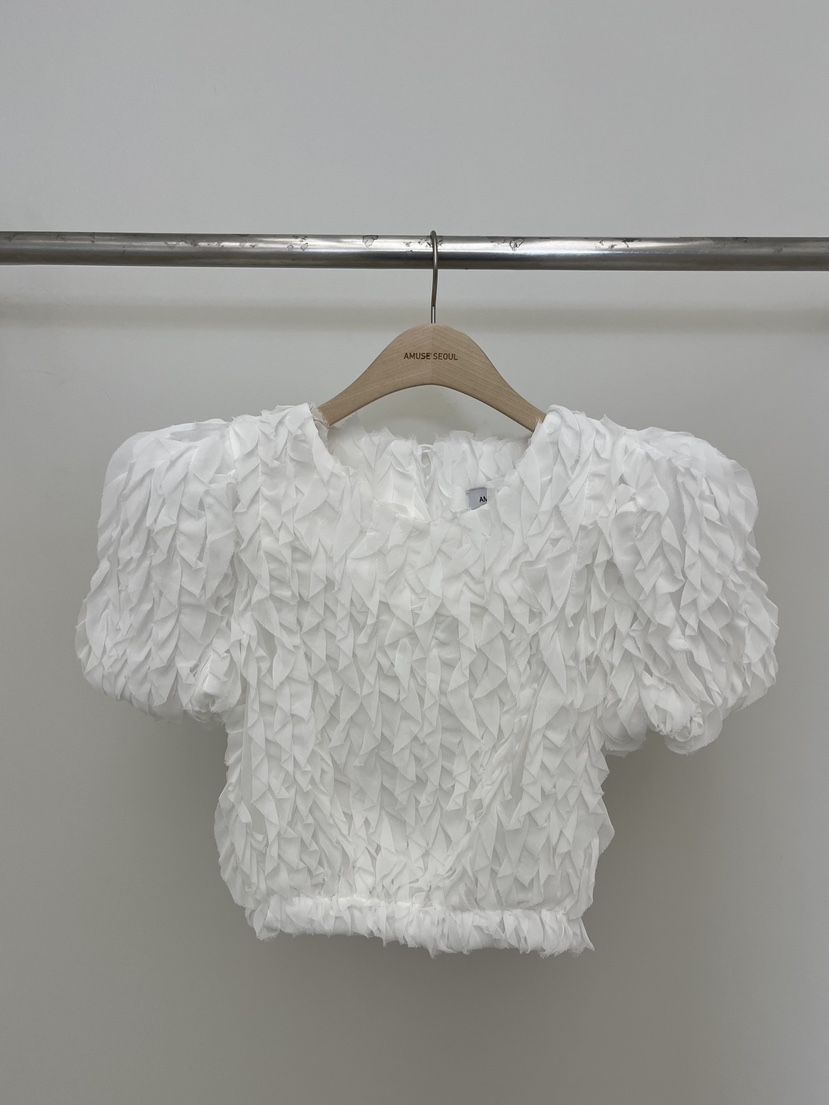 AMUSE SEOUL韓國東大門直郵女士新款推薦襯衫蕾絲衫荷葉邊AMUSE SEOUL襯衫/蕾絲衫