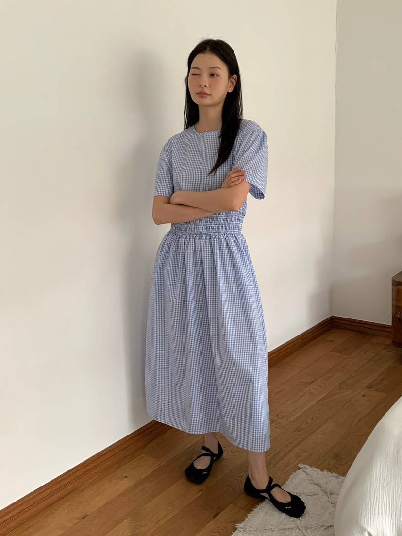 LOVE MY SANTA韓國代購女士新品人氣26春夏時尚連衣裙格子Santa/LOVE MY SANTA連衣裙