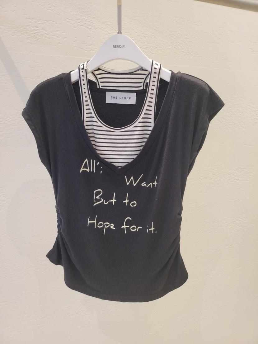 THE OTHER韓國東大門直郵女士新品人氣職業熱賣26春夏T恤印花THE OTHERT恤