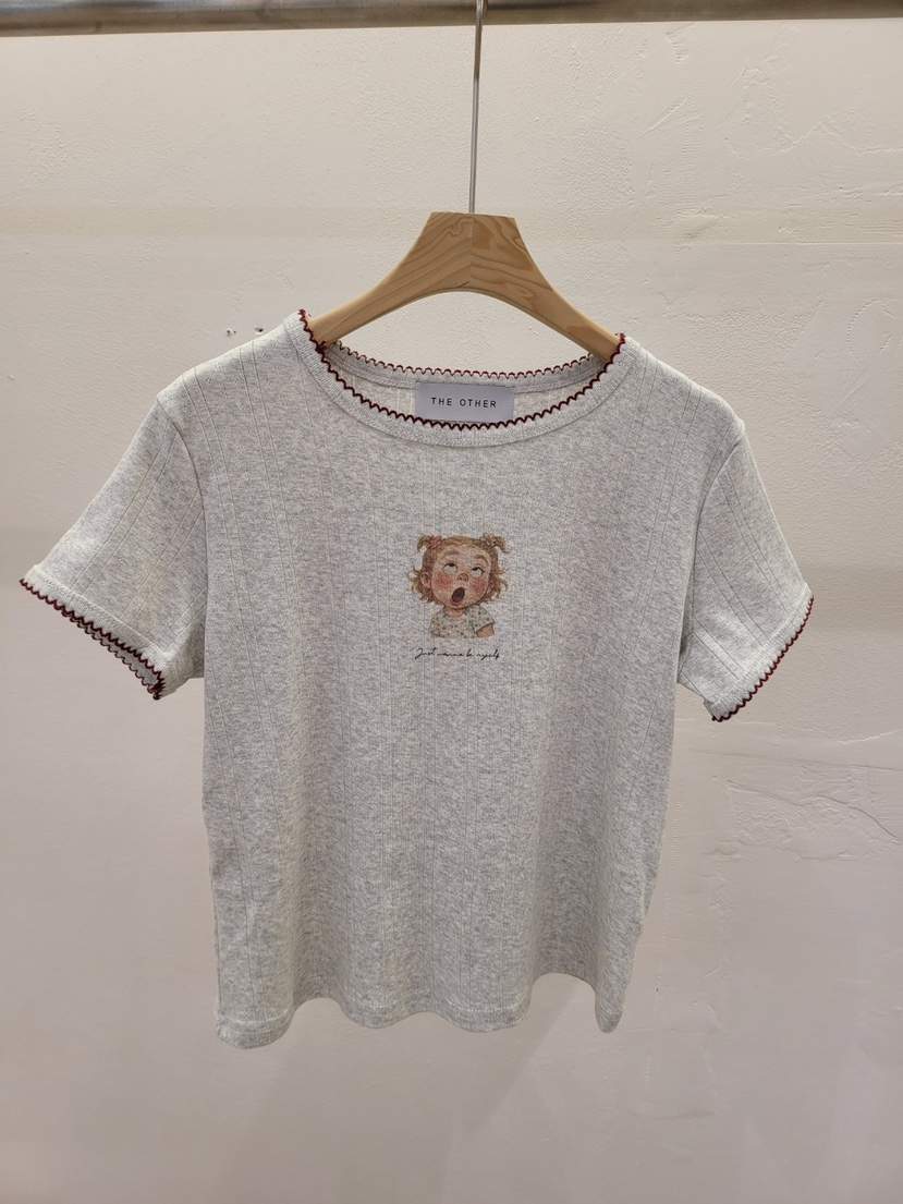 THE OTHER韓國東大門代購女士新品人氣26春夏休閑T恤羅紋THE OTHERT恤