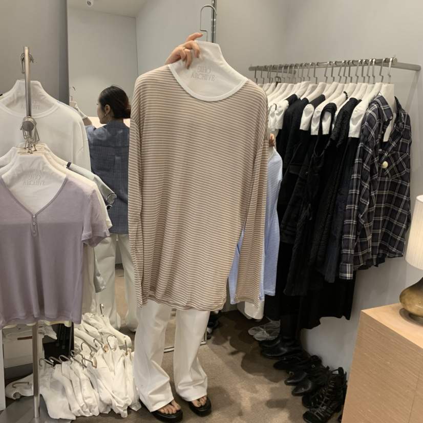 SIHO ARCHIVE東大門代購女士新款人氣26春夏長袖T恤條紋SIHO ARCHIVE長袖T恤