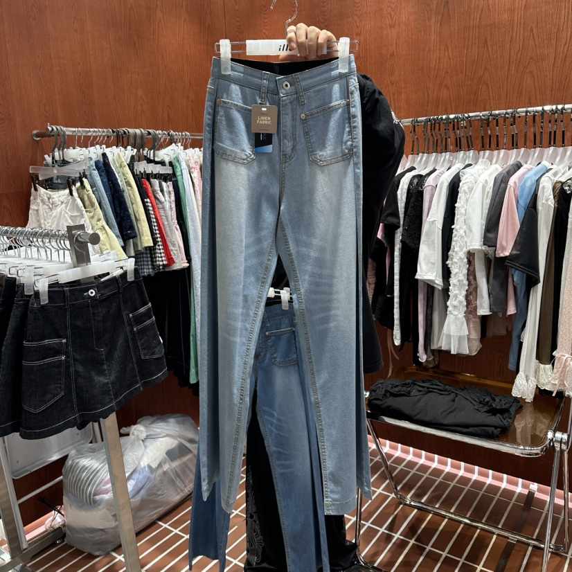 ILLO/MOCI韓國東大門代購女士新款職業人氣推薦牛仔褲口袋ILLO/MOCI牛仔褲