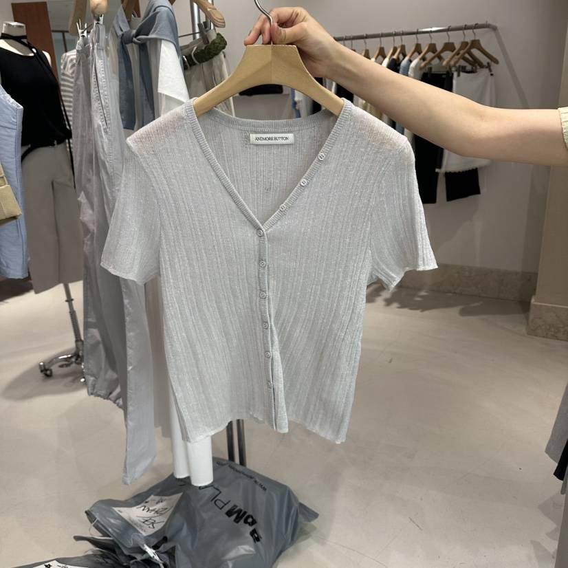ANDMORE BUTTON韓國直郵實拍女裝新款人氣針織衫開衫紐扣ANDMORE BUTTON針織衫