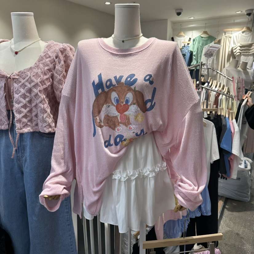 DELLING韓國直郵女士新款推薦職業時尚26春夏人氣長袖T恤DELLING長袖T恤