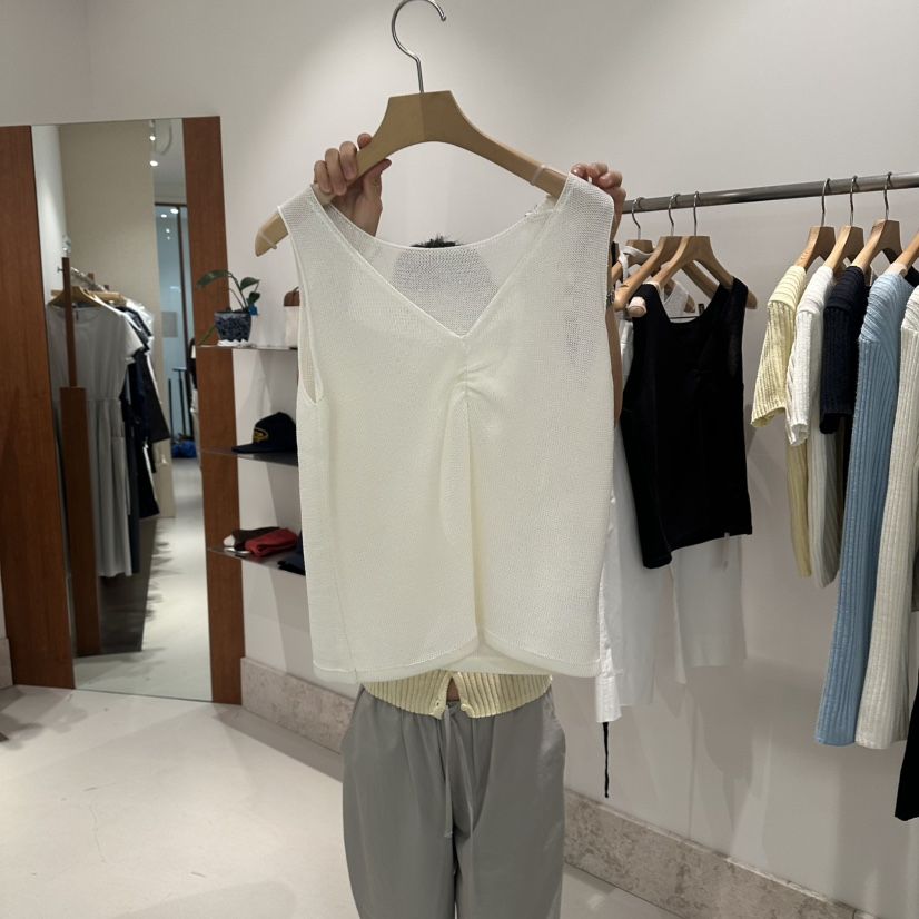 ANDMORE BUTTON韓國東大門代購女裝新品休閑吊帶背心褶皺ANDMORE BUTTON吊帶/背心