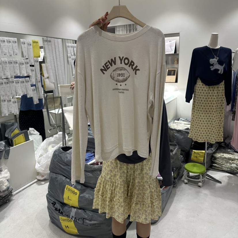 COMBO韓國東大門代購女士新品人氣職業26春夏時尚長袖T恤COM_BO長袖T恤