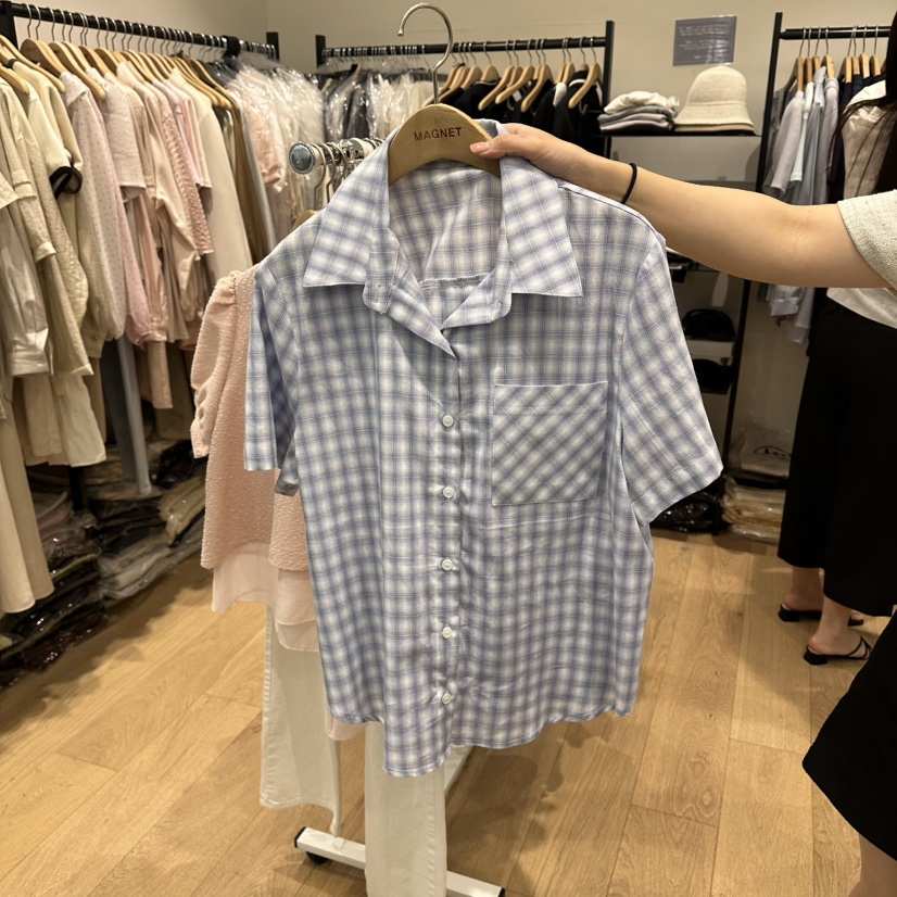M.G.N韓國東大門直郵女裝新款推薦人氣26春夏襯衫蕾絲衫格子MAGNET襯衫/蕾絲衫