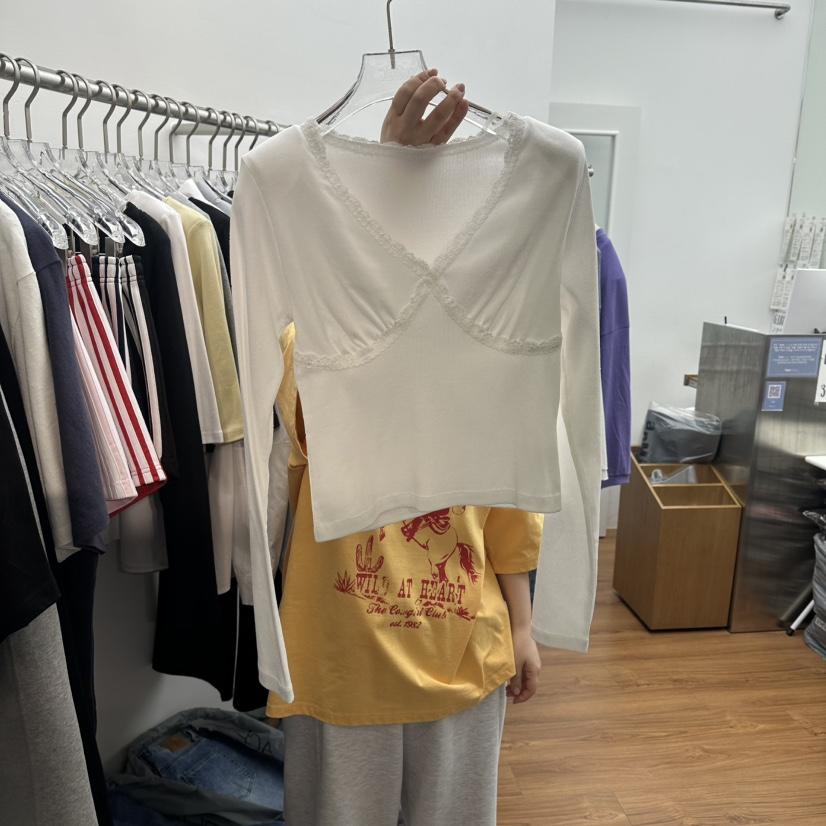 GABIZON韓國東大門直郵女裝新款時尚職業推薦長袖T恤羅紋GABIZON長袖T恤