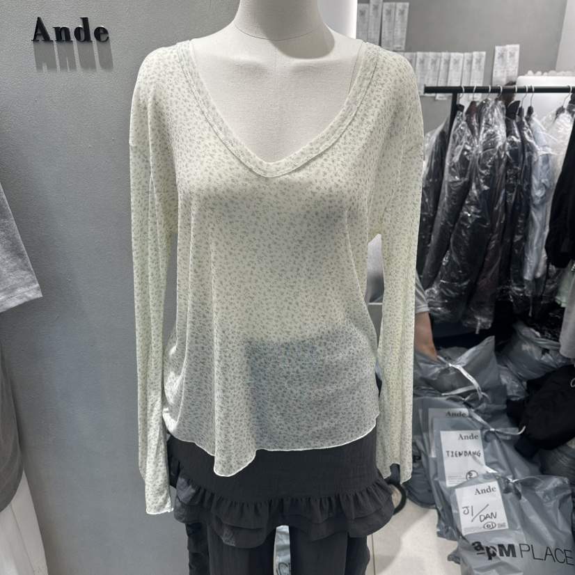 ANDE韓國代購女士新款時尚休閑熱賣推薦職業26春夏長袖T恤Ande長袖T恤